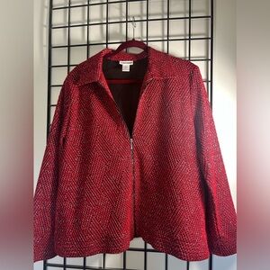 Alfred Dunner jacket in red black and silver